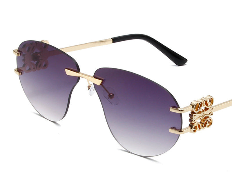 Wholesale Metal Frameless Shaped Sunglasses  Gradient Hip Hop Punk Sunglasses Suitable for Riding Cool Glasses